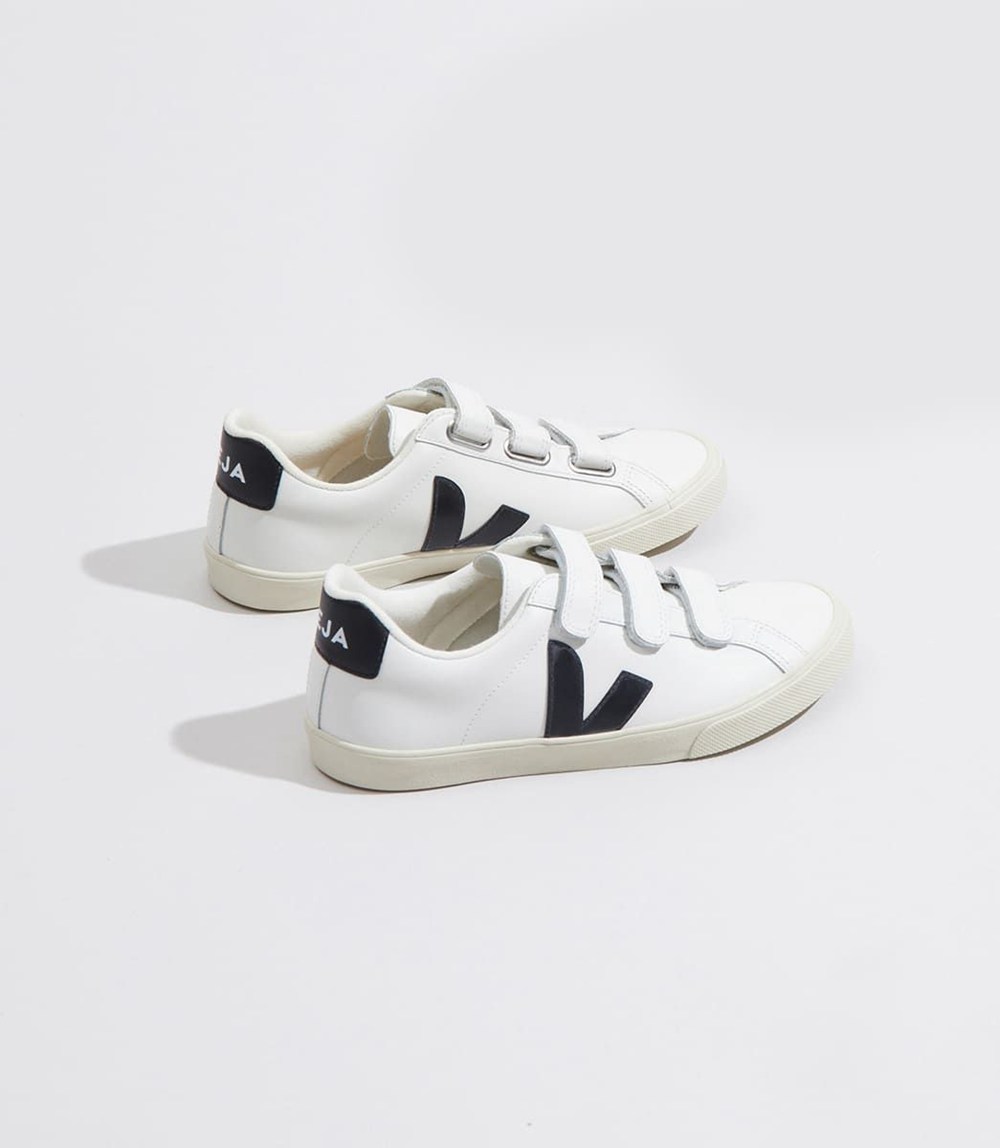 Veja Sneakers Dam - 3-Lock Läder - Vita/Nigga - 486715-AJM